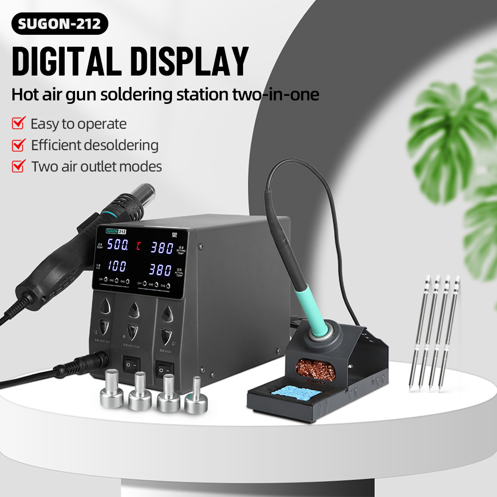 Industrial Laser Soldering Iron - SUGON 212 760W 2-in-1 Soldering Station