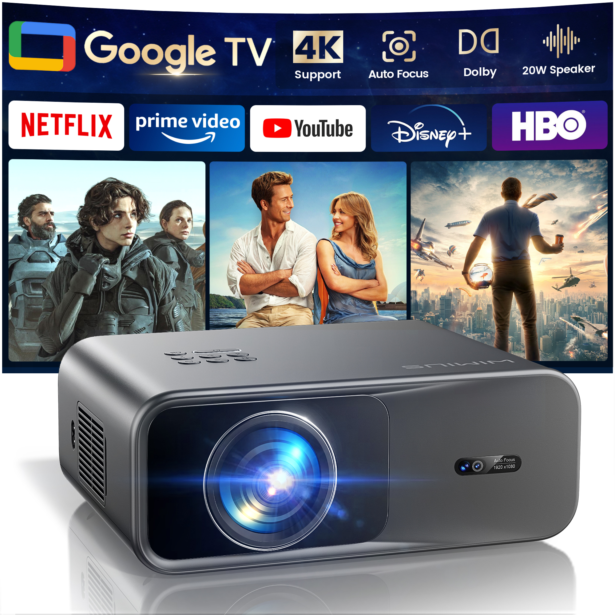 Industrial Laser Projector - WIMIUS 1200 ANSI Google TV Projector