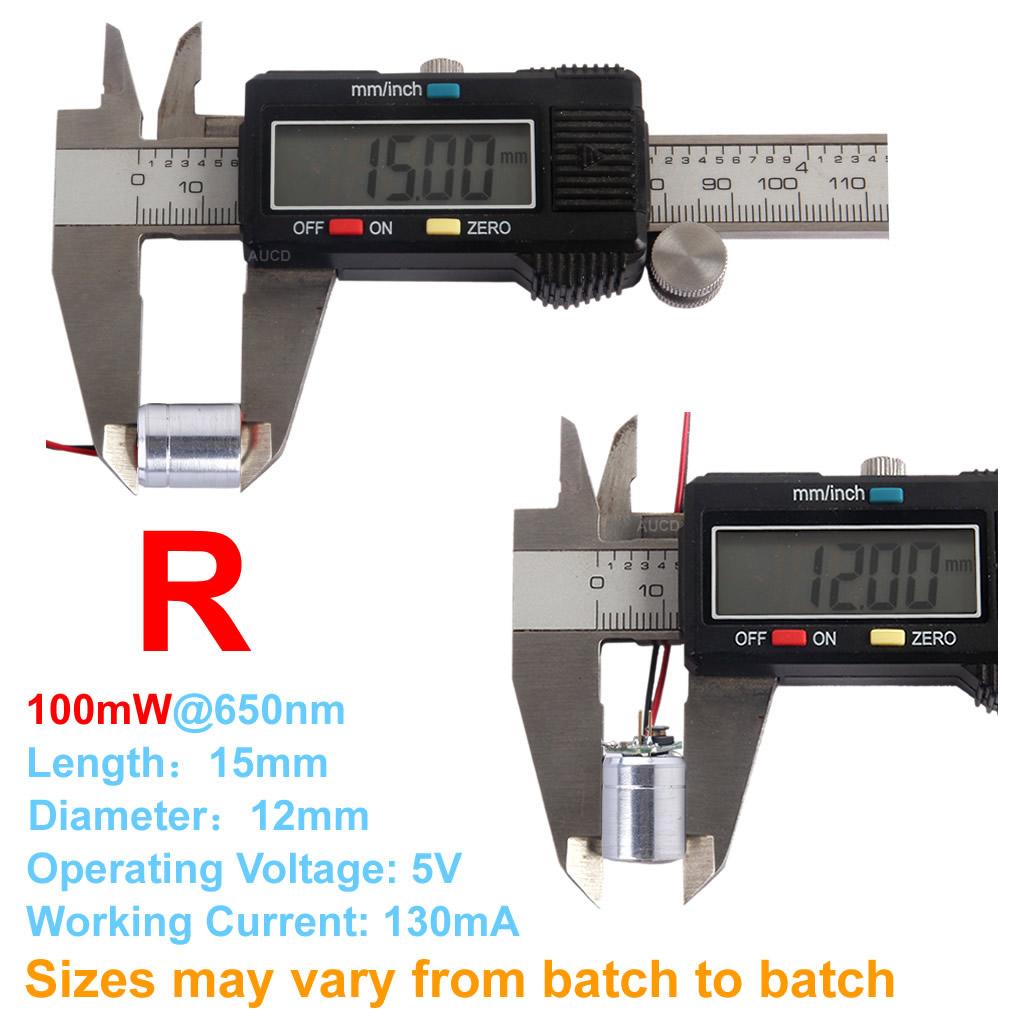 Φ12x15mm DC 5V Red-100mW Green - Industrial Green Laser のレビューと価格