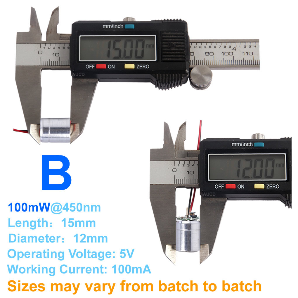 Φ12x15mm DC 5V Red-100mW Green - Industrial Green Laser のレビューと価格