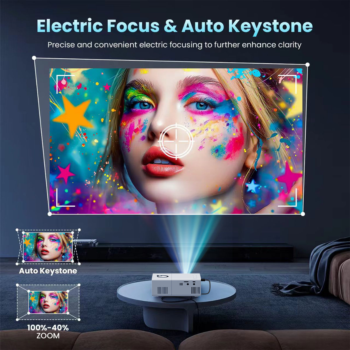 MINI Projector Portable 3D LED - Industrial Laser Projector のレビューと価格