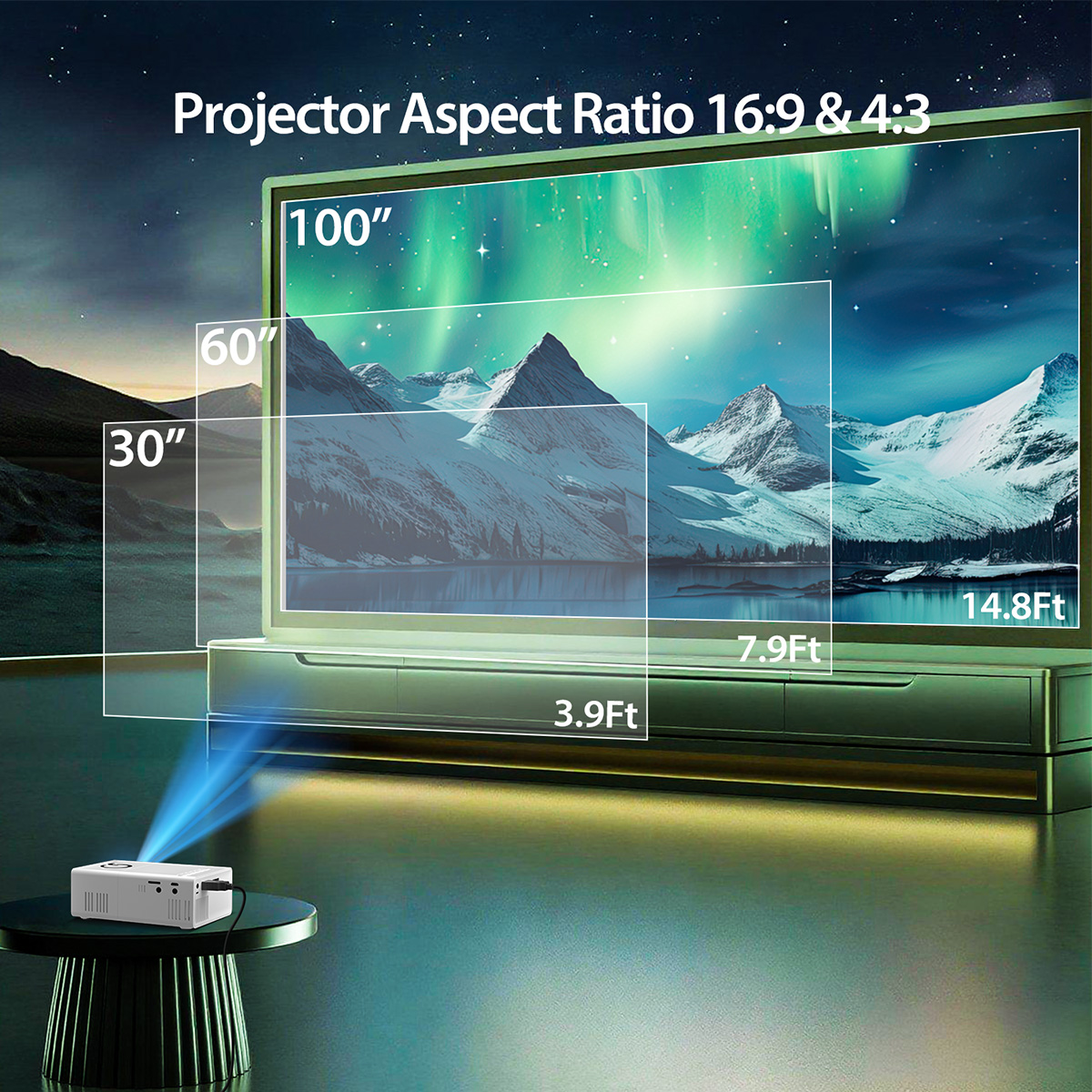 MINI Projector Portable 3D LED - Industrial Laser Projector のレビューと価格